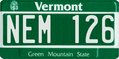 VT license plate NEM126