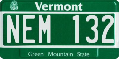 VT license plate NEM132