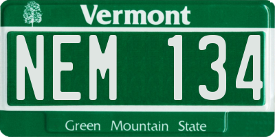 VT license plate NEM134