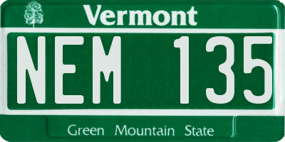 VT license plate NEM135