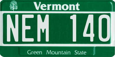 VT license plate NEM140