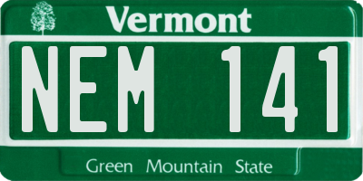 VT license plate NEM141