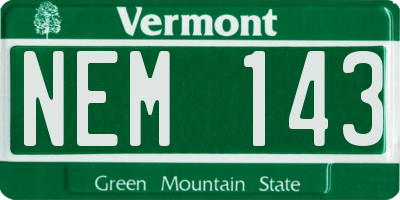 VT license plate NEM143