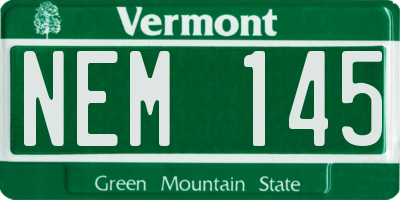 VT license plate NEM145