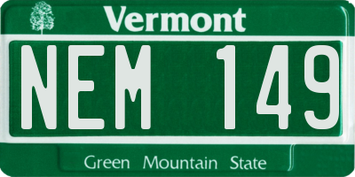 VT license plate NEM149