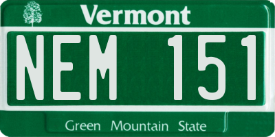 VT license plate NEM151