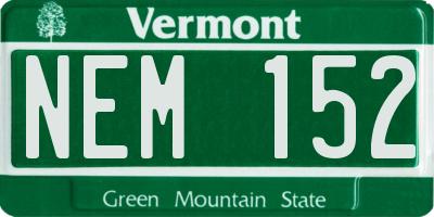 VT license plate NEM152