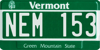 VT license plate NEM153