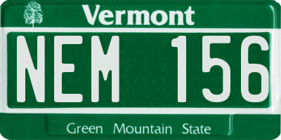 VT license plate NEM156