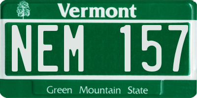 VT license plate NEM157