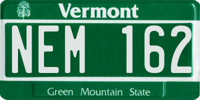 VT license plate NEM162