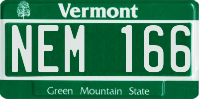 VT license plate NEM166
