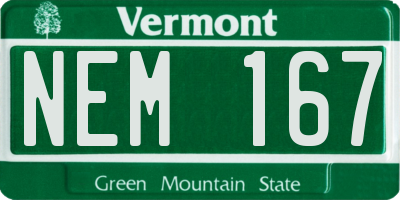 VT license plate NEM167