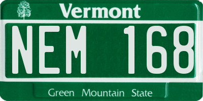 VT license plate NEM168