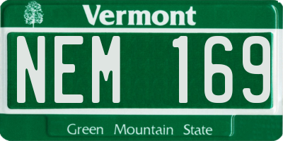 VT license plate NEM169