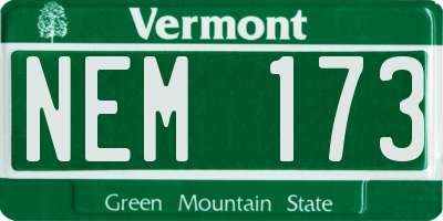 VT license plate NEM173