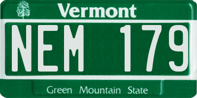 VT license plate NEM179