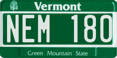 VT license plate NEM180