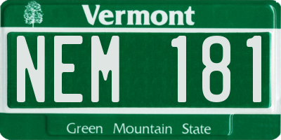 VT license plate NEM181
