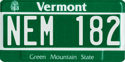 VT license plate NEM182