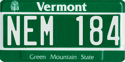 VT license plate NEM184