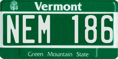 VT license plate NEM186