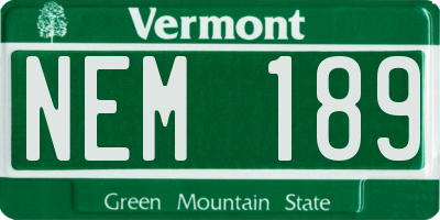 VT license plate NEM189