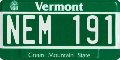 VT license plate NEM191