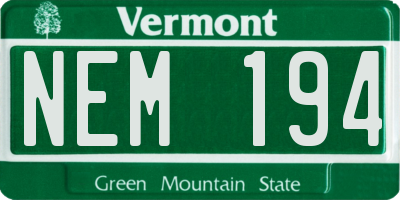 VT license plate NEM194