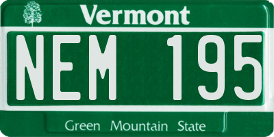 VT license plate NEM195