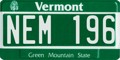 VT license plate NEM196