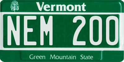 VT license plate NEM200
