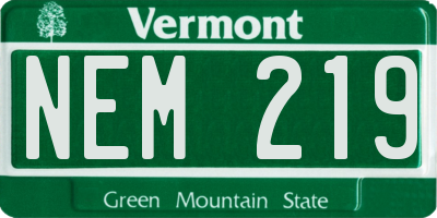 VT license plate NEM219