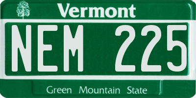 VT license plate NEM225