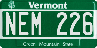 VT license plate NEM226