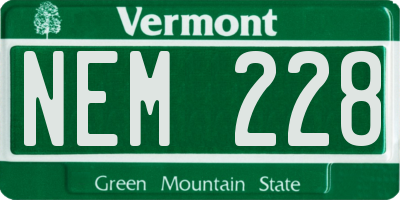 VT license plate NEM228