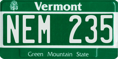 VT license plate NEM235