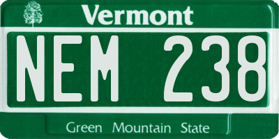 VT license plate NEM238