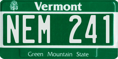 VT license plate NEM241