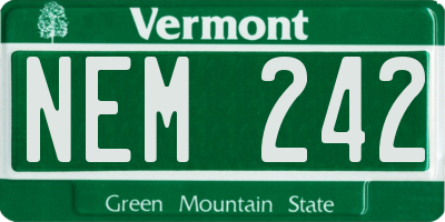 VT license plate NEM242