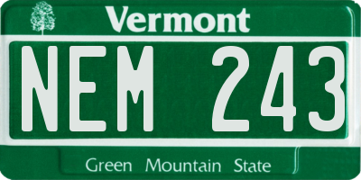VT license plate NEM243