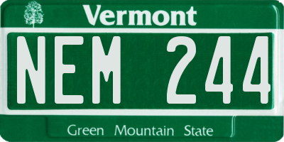 VT license plate NEM244