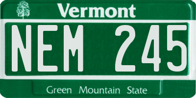 VT license plate NEM245