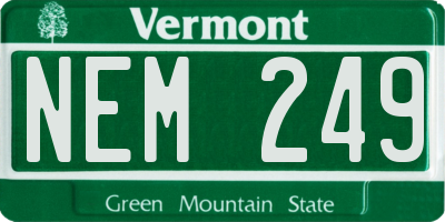 VT license plate NEM249