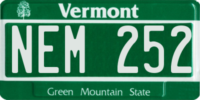 VT license plate NEM252