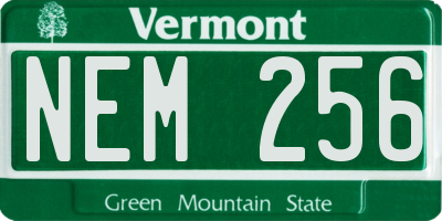 VT license plate NEM256