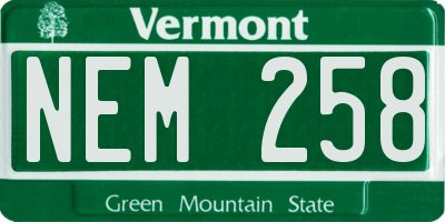 VT license plate NEM258