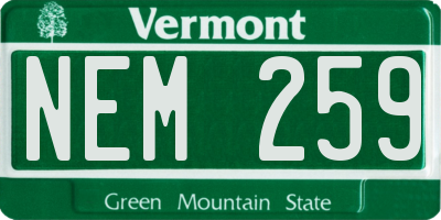 VT license plate NEM259