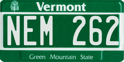 VT license plate NEM262