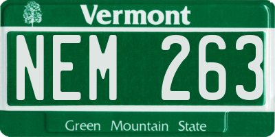 VT license plate NEM263